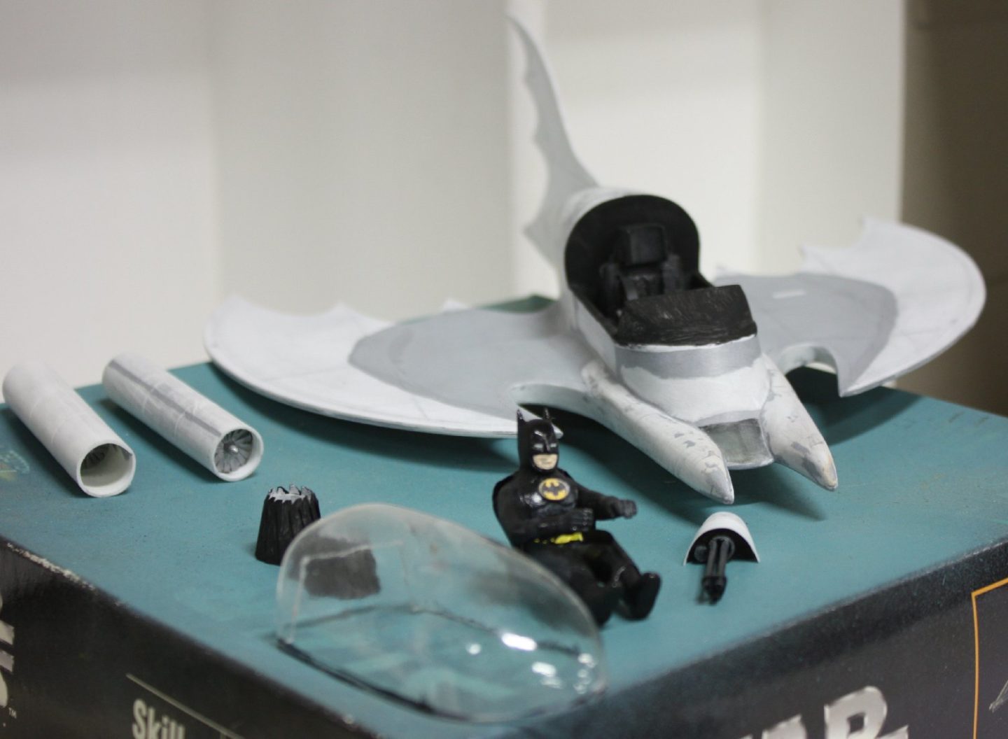 Rich's Batwing "ate" the UFO (note the gray plastic areas from the Testor's kit)